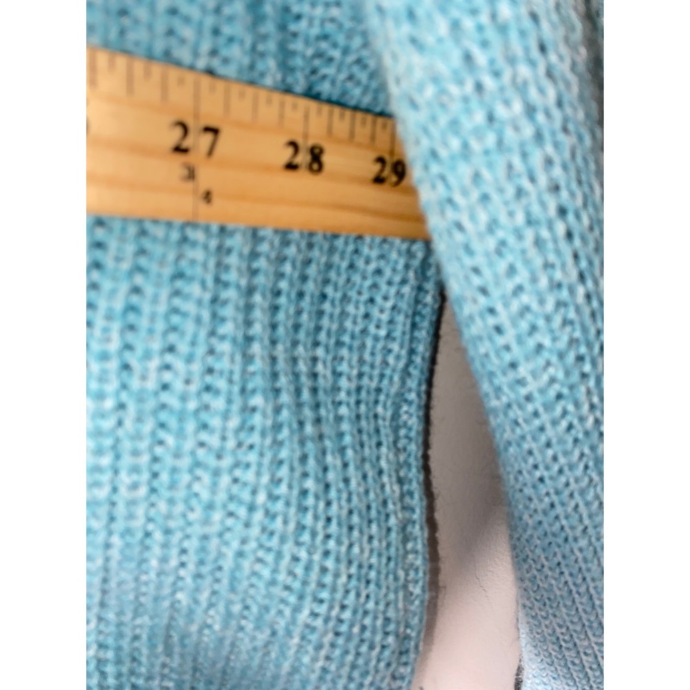 Lane Bryant Turtleneck Sweater Womens 26/28 Blue Chunky Knit Cuffed Sleeve Cozy - Picture 6 of 9